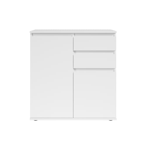 AVANTI TRENDSTORE - Bra Kommode aus laminiertem Holz in weiß/schwarz mit 2 Türen. In verschiedenen Farben erhältlich. Maße LAP ca. 80 x 84 x 35 cm. von Avanti Trendstore