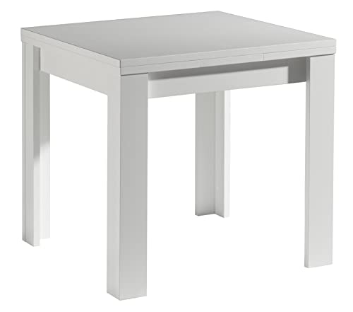 AVANTI TRENDSTORE Monza Moderner Esszimmertisch mit Ausziehfunktion aus Holz, mattweiß, ausziehbar auf 136 cm, Maße: LAP 80/136x78x80 cm AVANTI TRENDSTORE Monza Moderner Esszimmertisch mit Ausziehfunktion aus Holz, mattweiß, ausziehbar auf 136 cm, Maße: LAP 80/136x78x80 cm von Avanti Trendstore