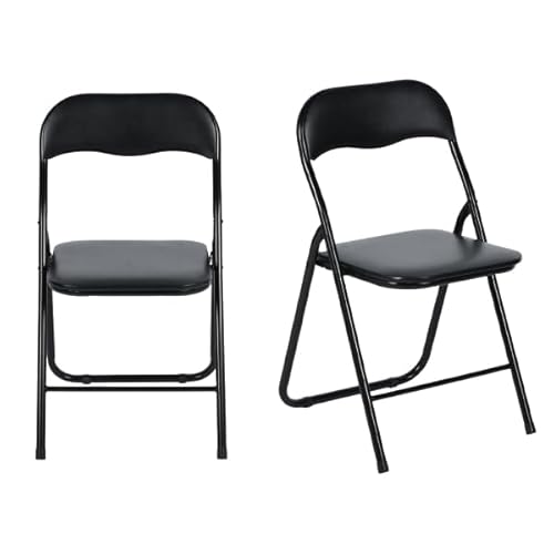AVANTI TRENDSTORE Procida 2x Klappstuhl aus schwarzem Stahlrohr mit gepolstertem Sitz und Rückenlehne Maße LAP ca. 44x79x45 cm von Avanti Trendstore