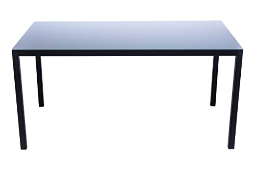 Avanti Trendstore - Sedico - Tisch aus schwarzem Metall mit Grauer Glasplatte. Ideal für Garten und Balkon. Maße BHT 150x72x90 cm von Avanti Trendstore