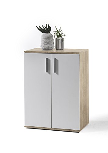 Bea - Kommode mit 2 Türen aus Holzdekor verfügbar in Eiche Sonoma/weiß. Maße: BHT 60x83x35 cm. von Avanti Trendstore