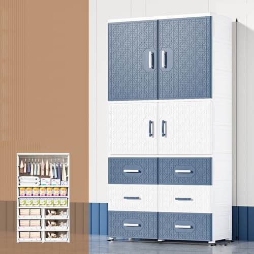 Avdnrya Doppeltüriger einfacher Aufbewahrungsschrank, tragbarer Kinder-Kleiderschrank, zusammenklappbarer großer Kleinkind-Kleiderschrank mit Rollen, faltbarer Baby-Kleiderschrank mit Türen (Korb Avdnrya Doppeltüriger einfacher Aufbewahrungsschrank, tragbarer Kinder-Kleiderschrank, zusammenklappbarer großer Kleinkind-Kleiderschrank mit Rollen, faltbarer Baby-Kleiderschrank mit Türen (Korb von Avdnrya