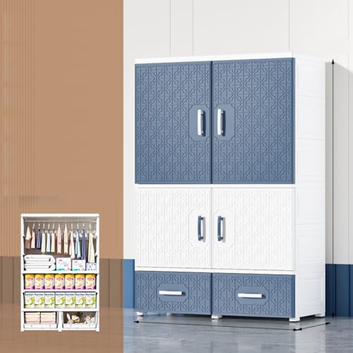 Avdnrya Doppeltüriger einfacher Aufbewahrungsschrank, tragbarer Kinder-Kleiderschrank, zusammenklappbarer großer Kleinkind-Kleiderschrank mit Rollen, faltbarer Baby-Kleiderschrank mit Türen (Korb Avdnrya Doppeltüriger einfacher Aufbewahrungsschrank, tragbarer Kinder-Kleiderschrank, zusammenklappbarer großer Kleinkind-Kleiderschrank mit Rollen, faltbarer Baby-Kleiderschrank mit Türen (Korb von Avdnrya