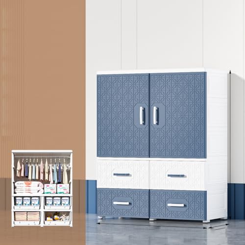 Avdnrya Doppeltüriger einfacher Aufbewahrungsschrank, tragbarer Kinder-Kleiderschrank, zusammenklappbarer großer Kleinkind-Kleiderschrank mit Rollen, faltbarer Baby-Kleiderschrank mit Türen (Korb Avdnrya Doppeltüriger einfacher Aufbewahrungsschrank, tragbarer Kinder-Kleiderschrank, zusammenklappbarer großer Kleinkind-Kleiderschrank mit Rollen, faltbarer Baby-Kleiderschrank mit Türen (Korb von Avdnrya