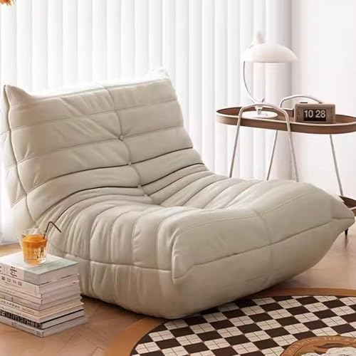 Avdnrya Ogo Sofa komprimiertes Sofa, französisch inspirierter Boden-Loungesessel – ergonomischer Schaumstoffsitz für Ecken und kleine Räume (groß, weiß) von Avdnrya
