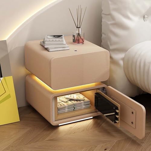 Avdnrya Smart Nachttisch mit kabellosem Aufladen, Schubladen für Schlafzimmer, USB-Anschlüsse, verstellbare LED-Beleuchtung und Hochglanz-Finish für Schlafzimmer, Wohnzimmer oder Büro (35 x 40 x 50 cm Avdnrya Smart Nachttisch mit kabellosem Aufladen, Schubladen für Schlafzimmer, USB-Anschlüsse, verstellbare LED-Beleuchtung und Hochglanz-Finish für Schlafzimmer, Wohnzimmer oder Büro (35 x 40 x 50 cm von Avdnrya