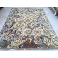 7 "'11 X 3 "3 Jaipur Handgeknüpfter Teppich Aus Reiner Wolle Und Seide von AvediDesigns