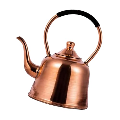 2L Kupfer Teekanne für Induktionsherd und Herd Praktische Teetöpfe Effizienter Kochkessel mit umwickeltem Griff Küche Tees Wasserkocher von Avejjbaey