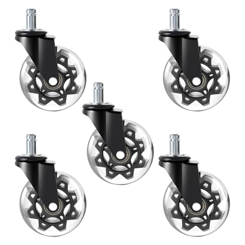 3 "Clear Polyurethan Office Stuhl Casters Ruhige Rolling Hochleistungssteuer Allgemein Für Die Meisten Stühle Ruhige Rolling Casters Für Harte Böden von Avejjbaey