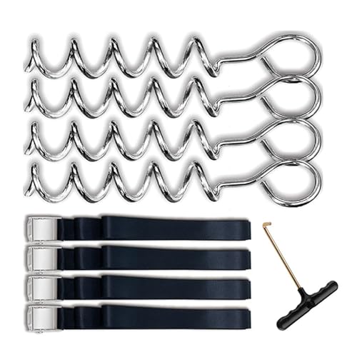 4 x Zeltheringe, Korkenzieherform, Trampolinpfähle, Spiralen, Bodenanker, Zeltzubehör, einfach zu bedienen von Avejjbaey