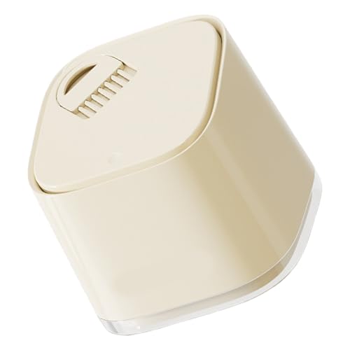 Avejjbaey Eleganter Desktop Mülleimer Behälter Easy Press Mechanismus Creme Ton Kunststoff Müllbehälter Wastkorb Für Home Office Decors Abfallbehälter von Avejjbaey