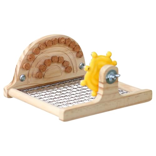Avejjbaey Kauen Resistente Papageien Unterhaltung Korkspielzeug Mit Edelstahlnetzbasis Basis Holz Barsch Ständer Vogelkäfig Aktivität Vogel Langeweile Relief Drehung von Avejjbaey
