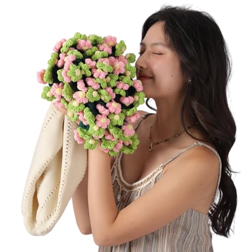 Avejjbaey Schöne gehäkelte Rosenstrauß-Decke, gestrickter Blumenüberwurf für jeden Raum in Ihrem Zuhause und Geburtstag Sofadecke von Avejjbaey