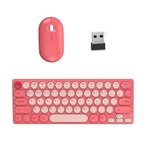 Avejjbaey Silents Clicks-Tastatur-Set, rund, Retro-Tastenkappen, 2,40 G, tragbar, für Schreibtisch, Büro, Reisen, Plug-and-Play-Empfänger-Tastaturen Avejjbaey Silents Clicks-Tastatur-Set, rund, Retro-Tastenkappen, 2,40 G, tragbar, für Schreibtisch, Büro, Reisen, Plug-and-Play-Empfänger-Tastaturen von Avejjbaey
