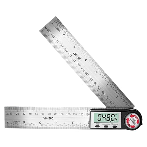 Praktisches Winkelmesswerkzeug, 200 mm Genauigkeit, geschliffen, Edelstahl und Doppeleinheit, LCD-Display, Messinstrument, Mehrzweck-Digital-Winkelmesser, Architekten von Avejjbaey