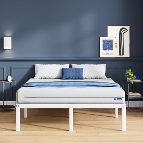 Avenco Bettgestell 160x190 cm, Metallbett, Bettgestelle mit Metall Lattenrost 30,5cm Hohe, Leichte Montage, Stauraum unter dem Bett, Weiß Avenco Bettgestell 160x190 cm, Metallbett, Bettgestelle mit Metall Lattenrost 30,5cm Hohe, Leichte Montage, Stauraum unter dem Bett, Weiß von Avenco
