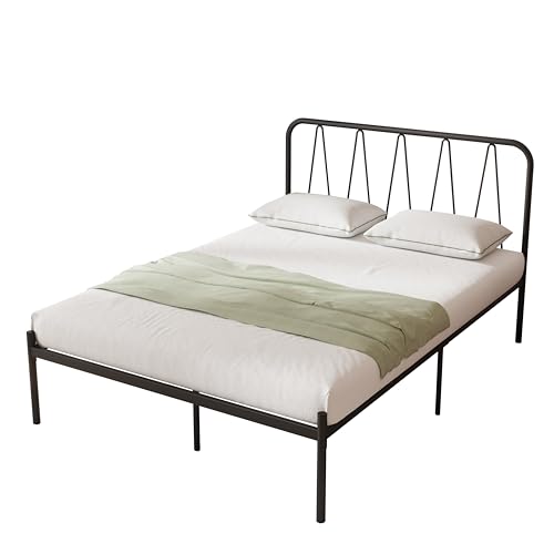 Avenco Bettgestell Metallbett 90 x 190 cm Bettgestelle Bett mit Metall Lattenrost 71cm Leichte Montage Stauraum unter dem Bett Weiß von Avenco