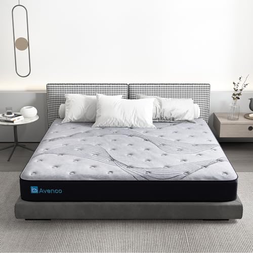 Avenco Matratze 160x200,Federkern-und Kaltschaummatratze,Matratze 160x200 h3,boxspring-matratze mit CertiPUR-US-Schaum zur Unterstützung, Höhe 18 cm,grau von Avenco