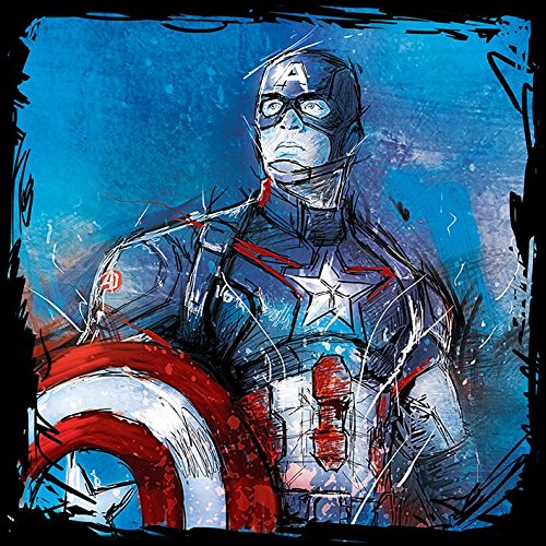 Leinwanddruck „Avengers: Age of Ultron – Captain America“, Baumwolle, Mehrfarbig, 1,80 x 40,00 x 40,00 cm von Pyramid International