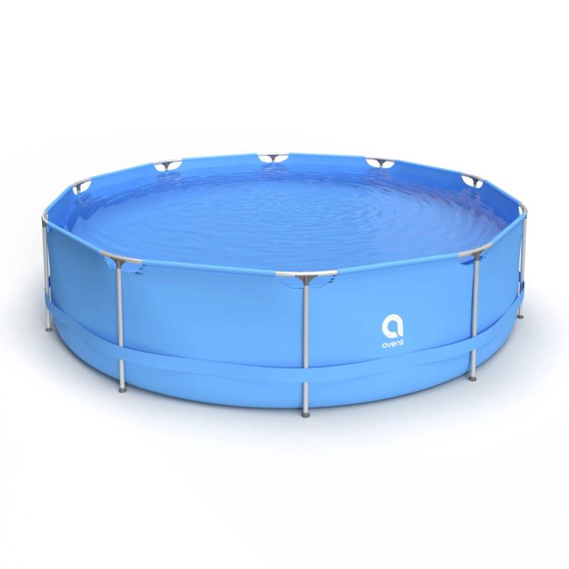 Avenli Frame Pool Runder Stahlrahmenpool 360 x 76 cm Blau ohne Pumpe mit Anleitung von Avenli