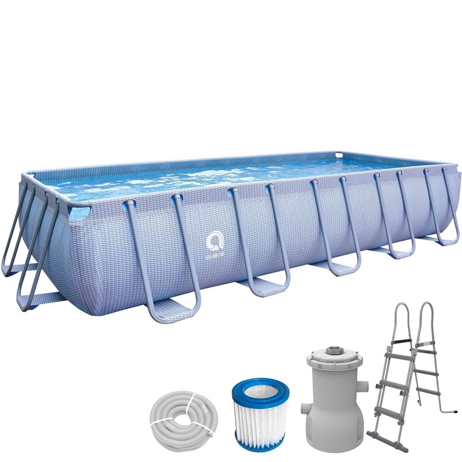 Avenli Frame Stahlrahmenpool Rechteckig 540 x 250 x 100 cm Grau mit Sicherheitsleiter und CleanPlus Filterpumpe Avenli Frame Stahlrahmenpool Rechteckig 540 x 250 x 100 cm Grau mit Sicherheitsleiter und CleanPlus Filterpumpe von Avenli
