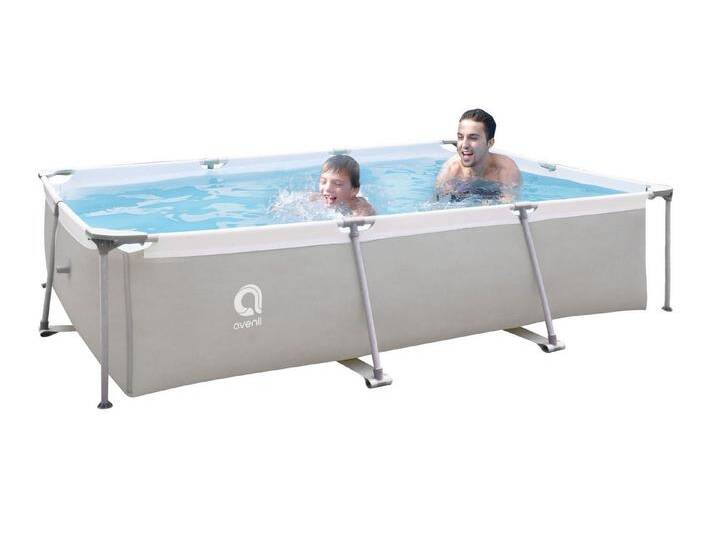 Avenli Framepool Frame Rectangular Pool 300 x 207 x 65 cm (Frame Pool), Auch als Ersatzpool geeignet, grau von Avenli