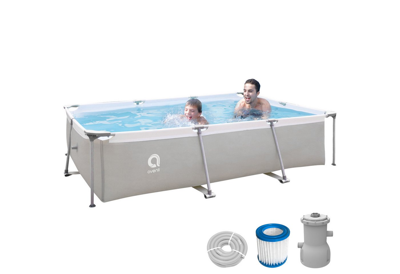 Avenli Framepool Frame Rectangular Pool Set 300 x 207 x 65 cm (Stahlrahmenpool Komplettset), Inklusive Pumpe von Avenli