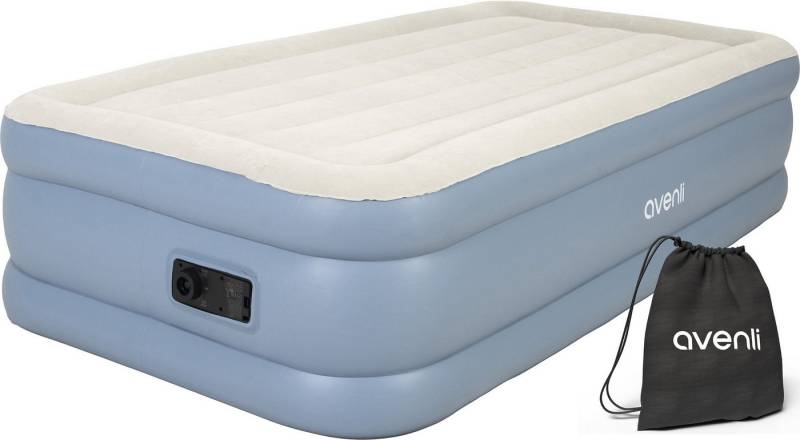 Avenli Luftbett Luftmatratze selbstaufblasend 191x99x46cm hoch, (Gästebett aufblasbar mit integrierter Elektropumpe für 1 Person, 1-tlg), Aufblasbares Reise Bett inklusive Pumpe und Tragetasche von Avenli