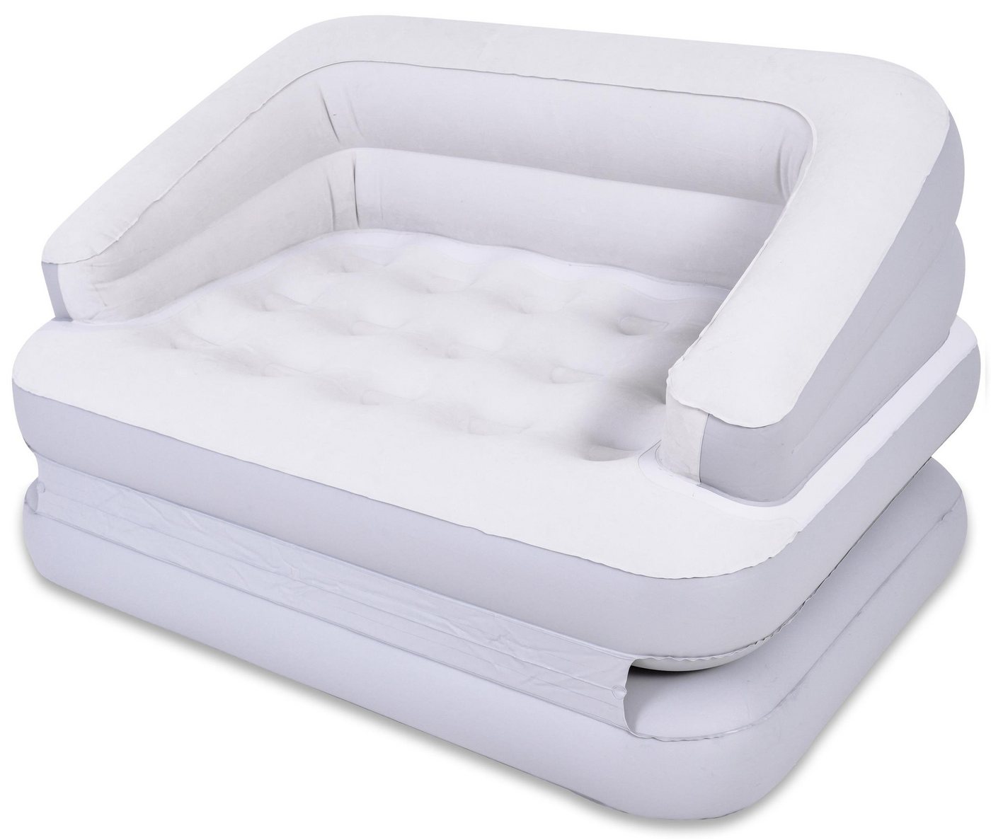 Avenli Luftsofa aufblasbares Sofa 198 x 138 x 62 cm, (Einzelpack), wandelbar zum Doppel Luftbett aufblasbar, weiß-grau von Avenli