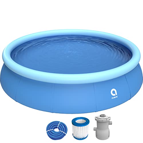 Avenli Pool 420 x 84 cm Family Prompt Set Pool Aufstellpool mit Pumpe Schläuchen und Filterkartusche Pool-Set blau Gartenpool rund Schwimmbecken für Familien & Kinder (427 x 84 cm) von AVENLI