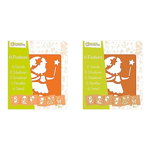 Avenue Mandarine 42839O Set (mit 6 Schablonen, 15 x 15 cm, geeignet für Kinder ab 3 Jahre, für Filz- und Farbstifte, Farben oder Farbbomben, Feen) 12er Pack von Avenue Mandarine