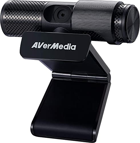 AVerMedia Live Streamer Webcam PW313, Sichtschutzverschluss, FHD 1080p-Videoanruf und -Aufnahme, Plug-and-Play, Zwei Mikrofone, Stream, Game, Klein, Agil, 360-Grad-Schwenkdesign von AverMedia