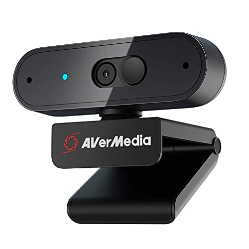 AVerMedia PW310P Webcam, Webcam Cover, 1080p / 30fps Video Chat und Aufnahme, Plug & Play, Mikrofone, Stream, Autofokus, Funktioniert mit Skype, Zoom, Team - Schwarz von AverMedia