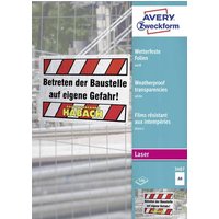 Avery-Zweckform 3487 Wetterfeste Folie DIN A4 Laserdrucker, Farblaserdrucker, Kopierer, Farbkopierer von Avery-Zweckform