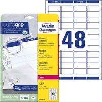AVERY Zweckform Adressetiketten L7636-25 weiß 45,7 x 21,2 mm von Avery Zweckform