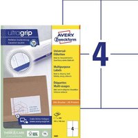 AVERY Zweckform Etiketten 3483 105,0 x 148,0 mm weiß - 400 Stück AVERY Zweckform Etiketten 3483 105,0 x 148,0 mm weiß - 400 Stück von Avery Zweckform