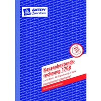 AVERY Zweckform Formularbuch Kassenbericht/Bestandsrechnung DIN A5 2x 40 Seiten von Avery Zweckform