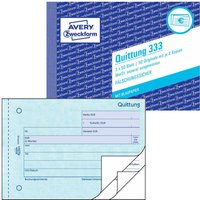 AVERY Zweckform Formularbuch Quittung, MwSt. separat ausgewiesen DIN A6 quer 3x 50 Seiten von Avery Zweckform