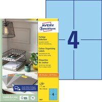 AVERY Zweckform Etiketten 3457 blau 105,0 x 148,0 mm von Avery Zweckform