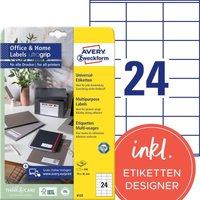 AVERY Zweckform Etiketten 6122 weiß 70,0 x 36,0 mm von Avery Zweckform