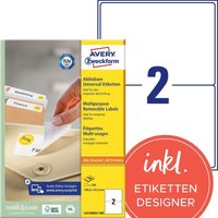 AVERY Zweckform Universaletiketten L4734REV-100 199,6 x 143,5 mm weiß von Avery Zweckform