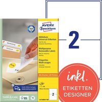 AVERY Zweckform Etiketten L4734REV-100 weiß 199,6 x 143,5 mm von Avery Zweckform