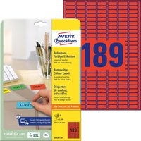 AVERY Zweckform Etiketten L6036-20 rot 25,4 x 10,0 mm von Avery Zweckform
