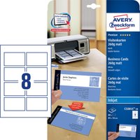 AVERY Zweckform Visitenkarten 260 g/m² matt weiß von Avery Zweckform