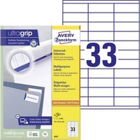 Avery-Zweckform 3421 Universal-Etiketten 70 x 25.4mm Papier Weiß 3300 St. Permanent haftend Tintens Avery-Zweckform 3421 Universal-Etiketten 70 x 25.4mm Papier Weiß 3300 St. Permanent haftend Tintens von Avery-Zweckform