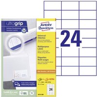 Avery-Zweckform 3474-200 Universal-Etiketten 70 x 37mm Papier Weiß 5280 St. Permanent haftend Farbl von Avery-Zweckform