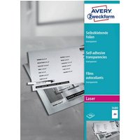 Avery-Zweckform 3480 Selbstklebefolie DIN A4 Farblaserdrucker, Laserdrucker, Farbkopierer, Kopierer von Avery-Zweckform
