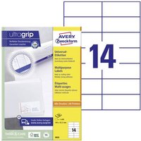 Avery-Zweckform 3653 Universal-Etiketten 105 x 42.3mm Papier Weiß 1400 St. Permanent haftend Tinten von Avery-Zweckform