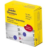 Avery-Zweckform 3853 Markierungspunkte Etiketten Ø 10mm Blau 800 St. Permanent haftend Papier von Avery-Zweckform