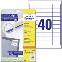 Avery-Zweckform 4780 Universal-Etiketten 48.5 x 25.4mm Papier Weiß 1200 St. Permanent haftend Tinte von Avery-Zweckform